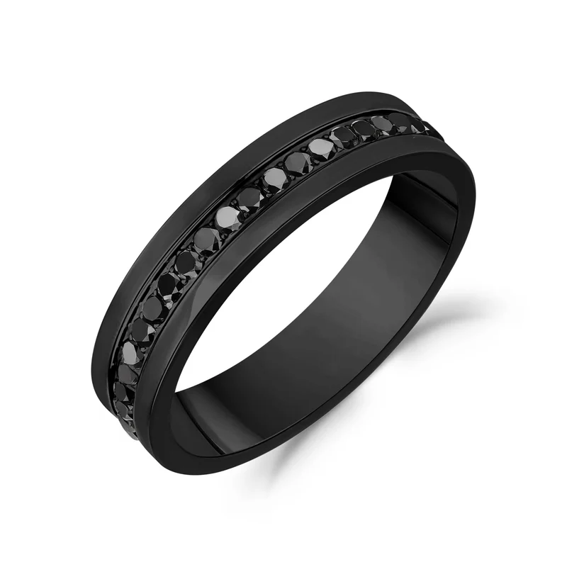 Modern Noir Gemstone Jonc