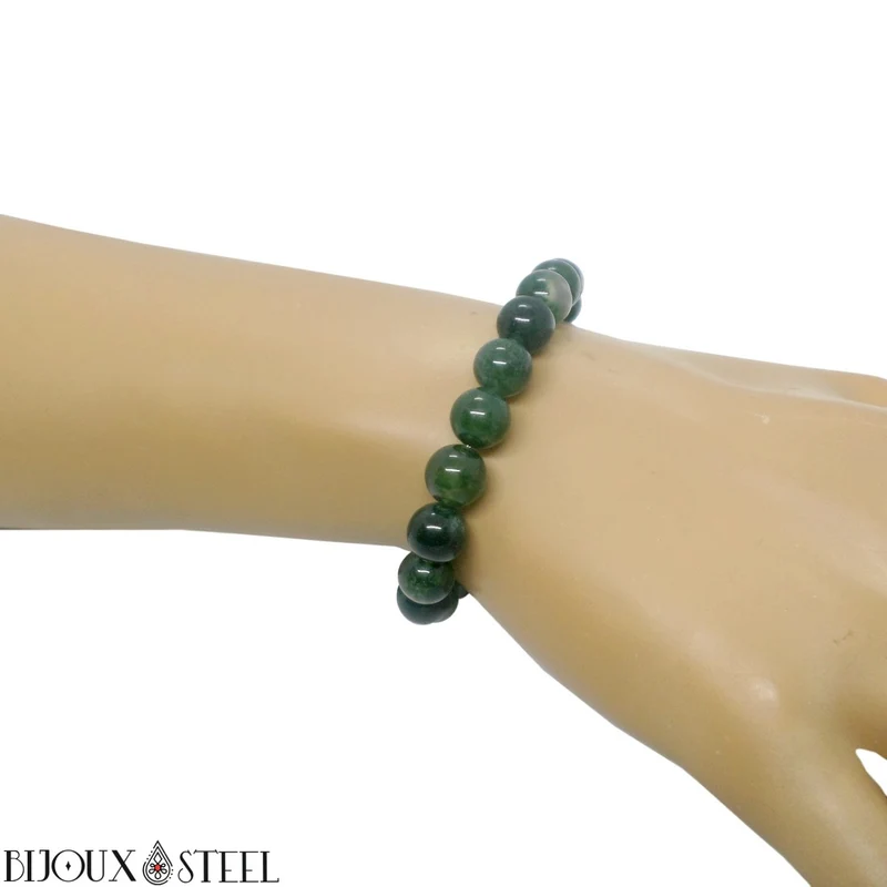 Bracelet en perles d'agate mousse 8mm