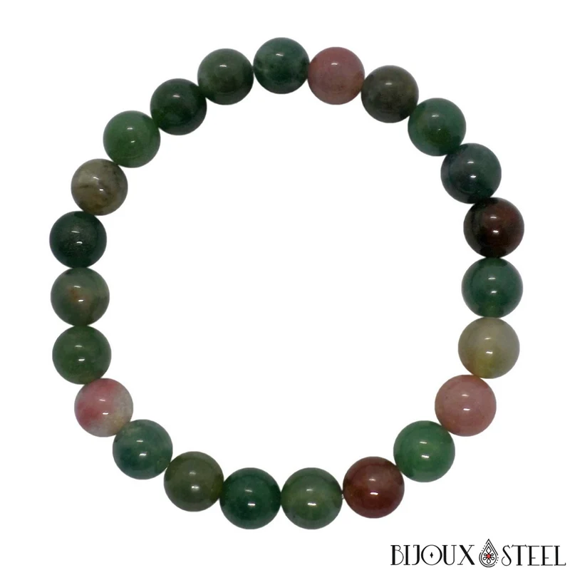 Bracelet en perles d'agate indienne 8mm