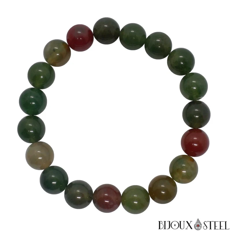 Bracelet en perles d'agate indienne 10mm