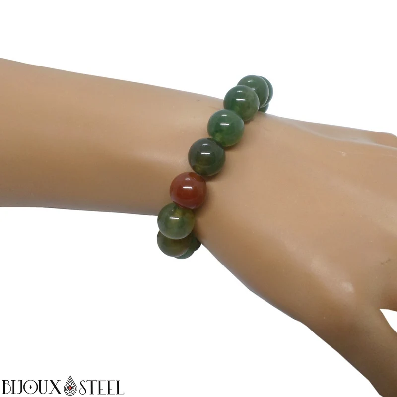Bracelet en perles d'agate indienne 10mm