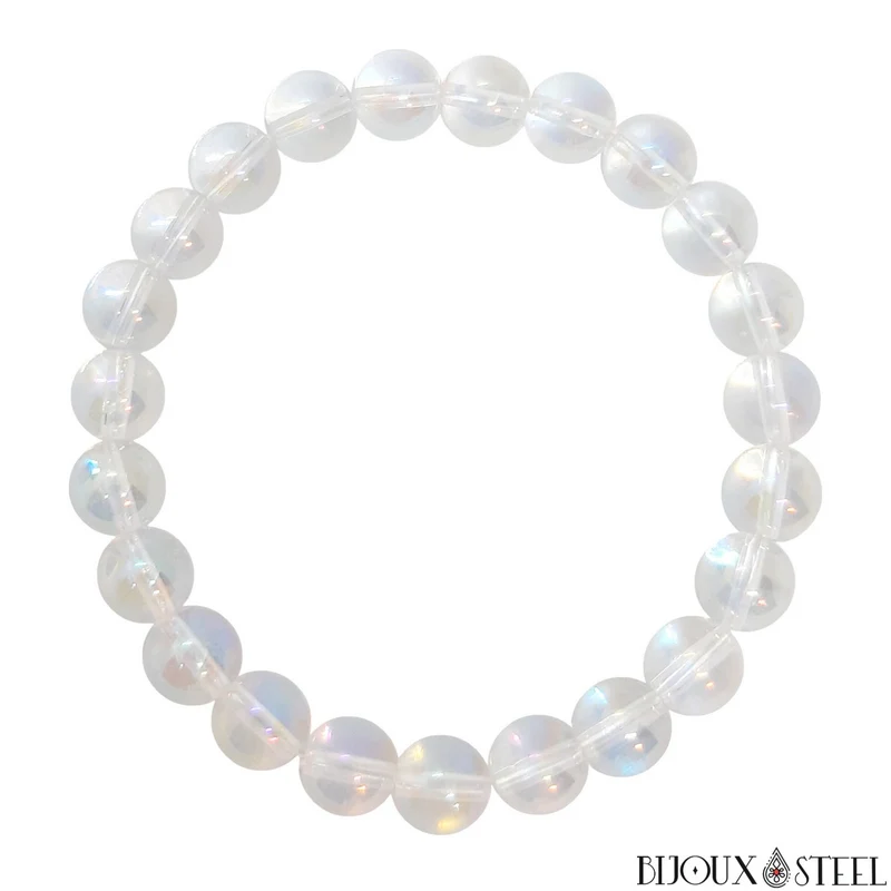 Bracelet en perles de quartz angel aura 8mm