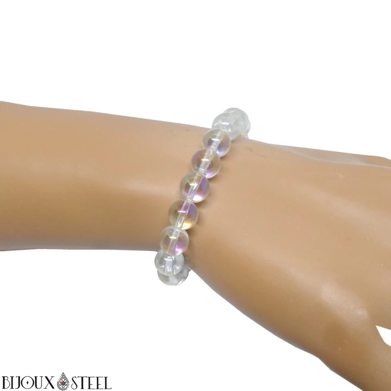 Bracelet en perles de quartz angel aura 8mm