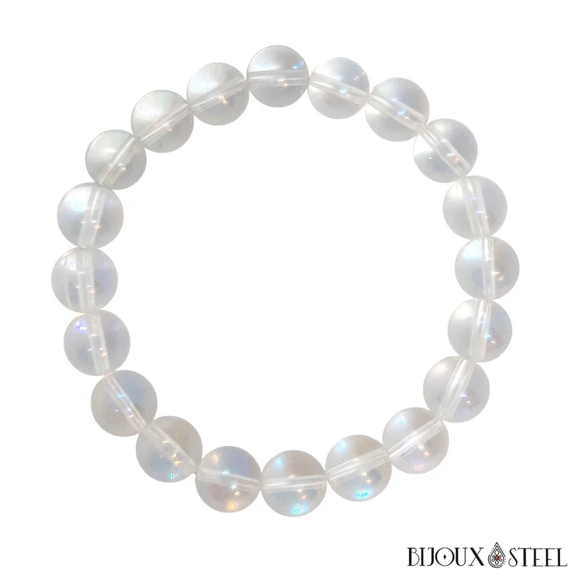 Bracelet en perles de quartz angel aura 10mm