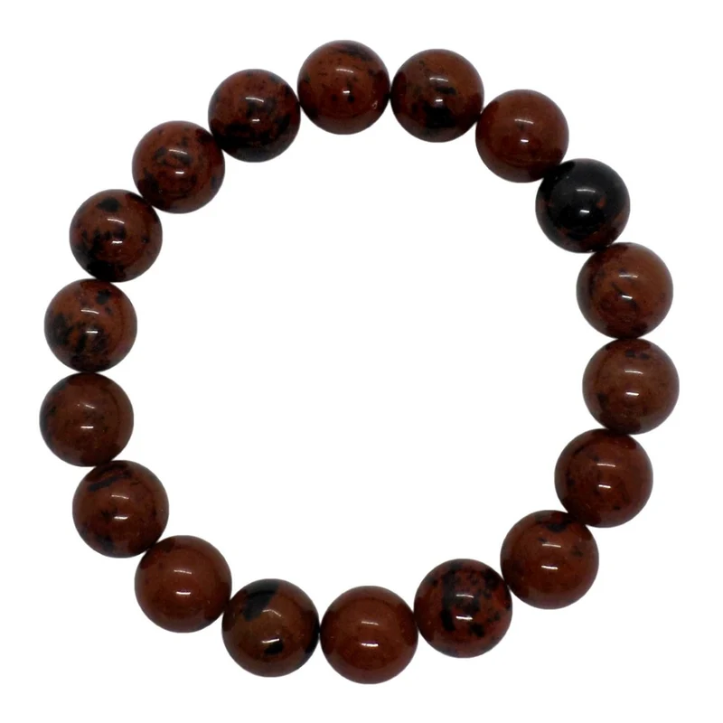 Bracelet en perles d'obsidienne acajou 10mm