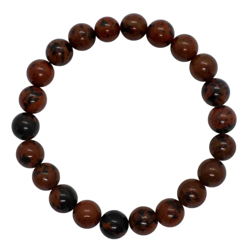 Bracelet en perles d'obsidienne acajou 8mm