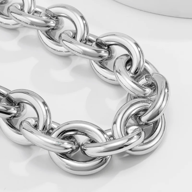 Collier Grosse Maille Argenté