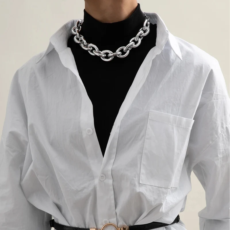 Collier Grosse Maille Argenté