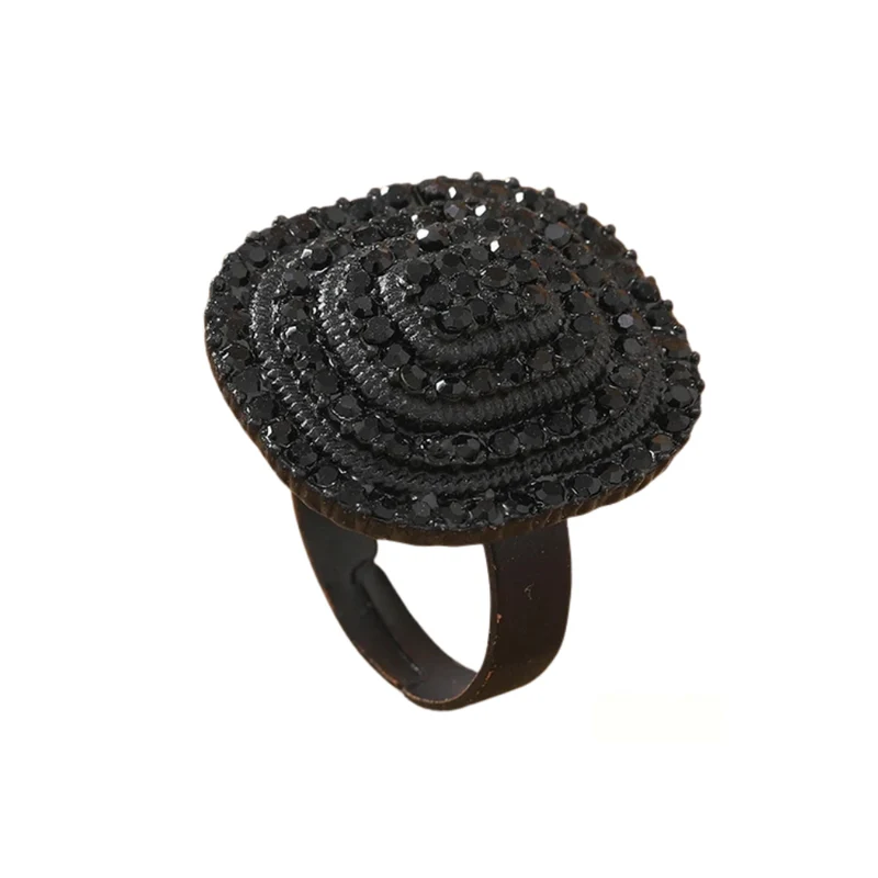 Bague Noire Carrée