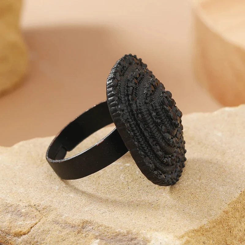 Bague Noire Carrée