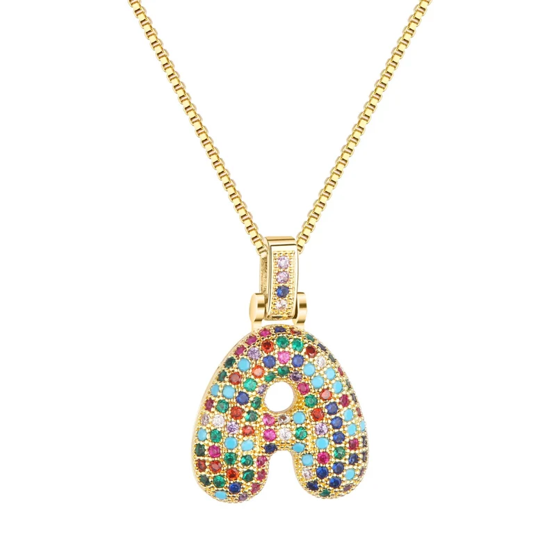 Collier Lettre Bubble Couleur