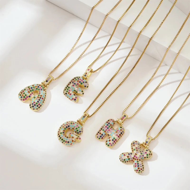 Collier Lettre Bubble Couleur