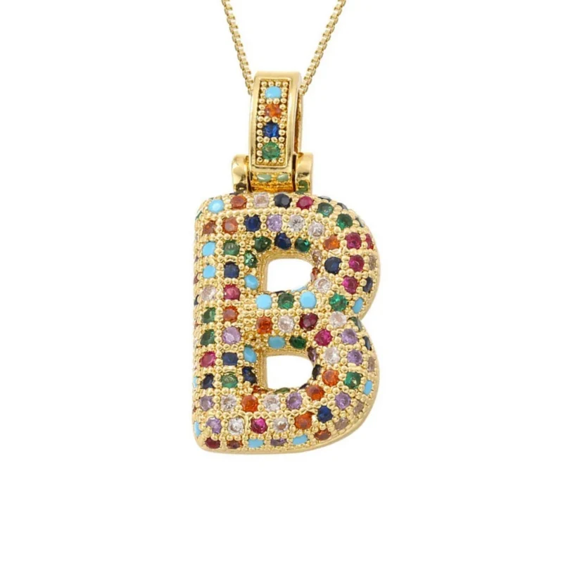 Collier Lettre Bubble Couleur