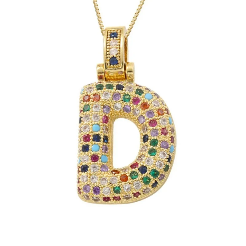 Collier Lettre Bubble Couleur