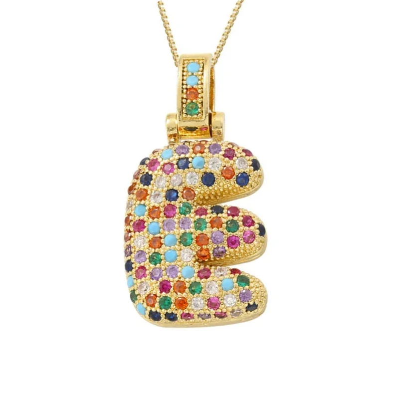 Collier Lettre Bubble Couleur