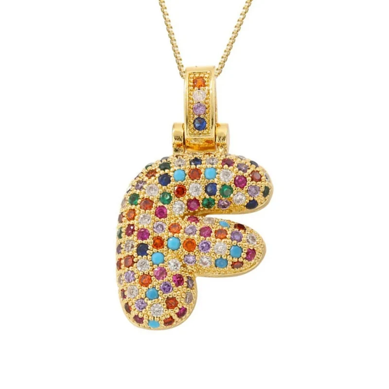 Collier Lettre Bubble Couleur