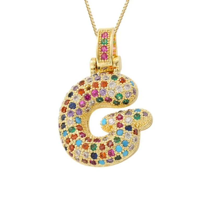 Collier Lettre Bubble Couleur