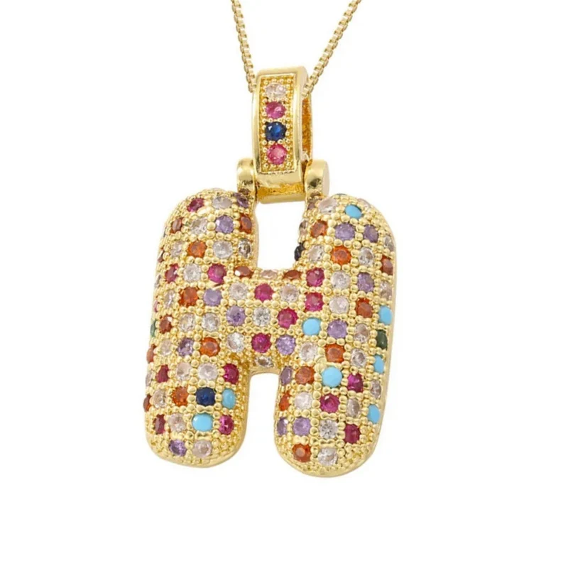 Collier Lettre Bubble Couleur