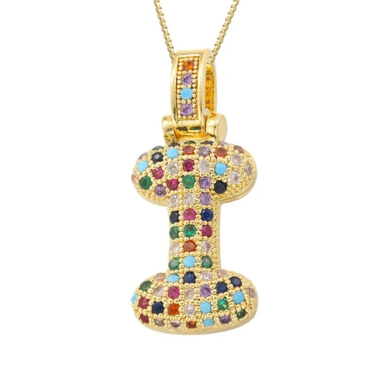 Collier Lettre Bubble Couleur