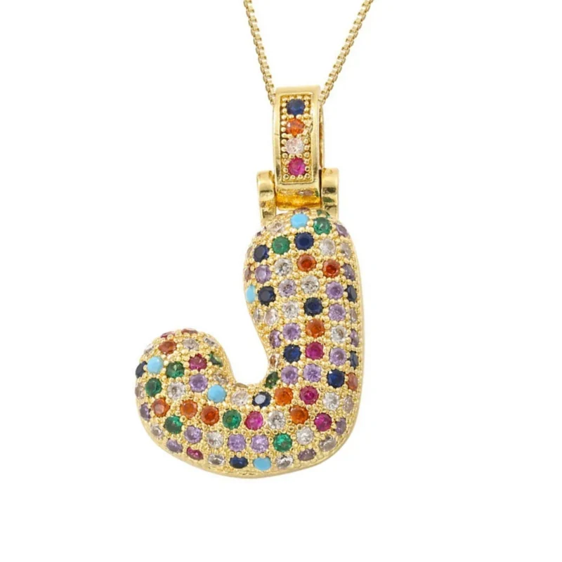 Collier Lettre Bubble Couleur