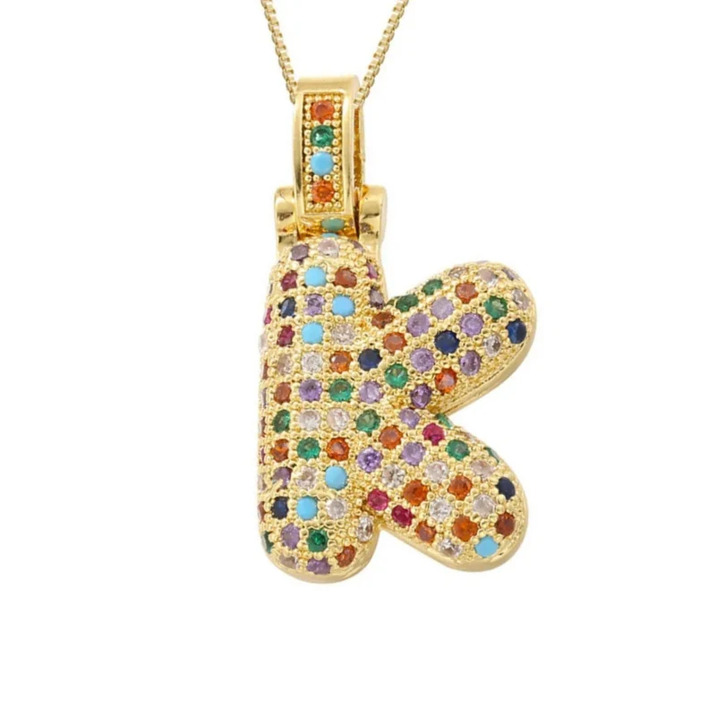 Collier Lettre Bubble Couleur