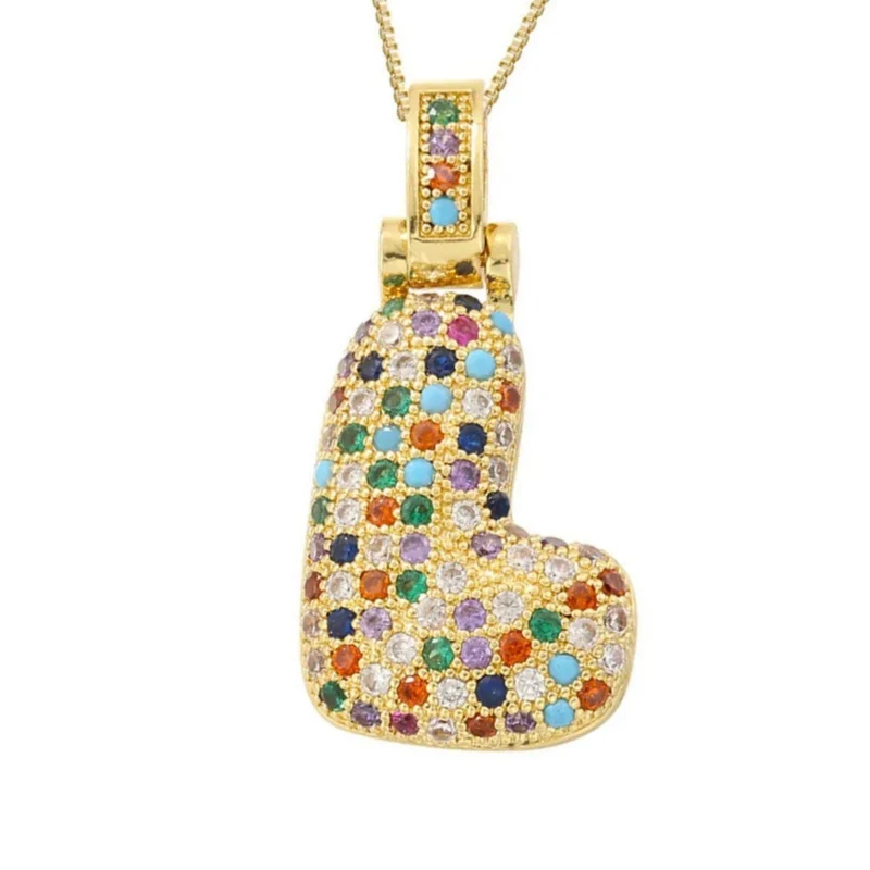 Collier Lettre Bubble Couleur