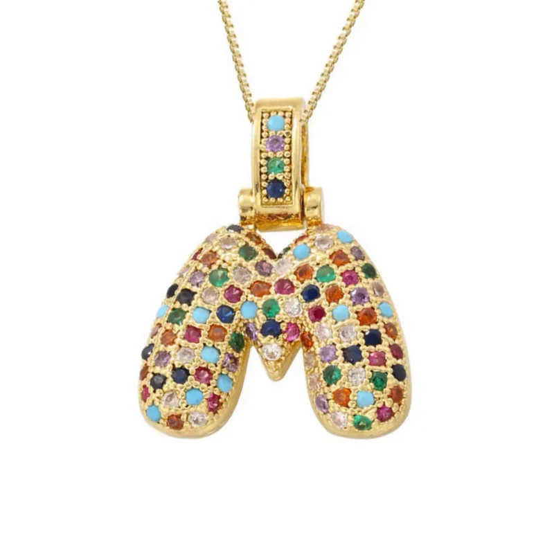 Collier Lettre Bubble Couleur