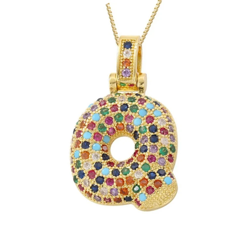 Collier Lettre Bubble Couleur