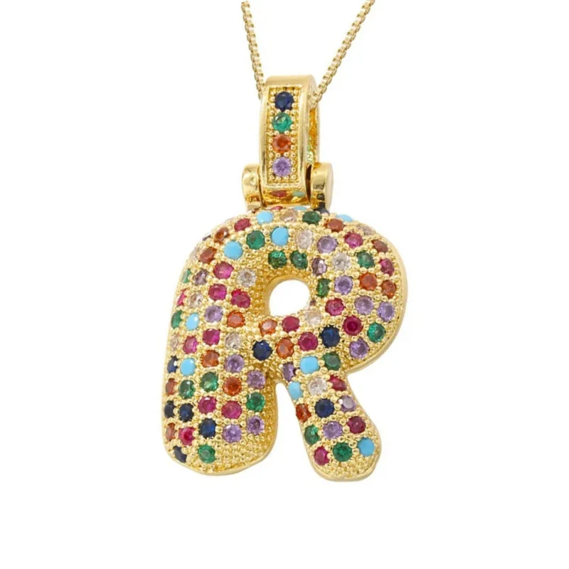 Collier Lettre Bubble Couleur
