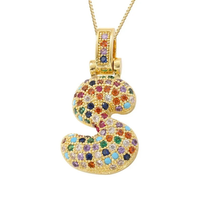 Collier Lettre Bubble Couleur