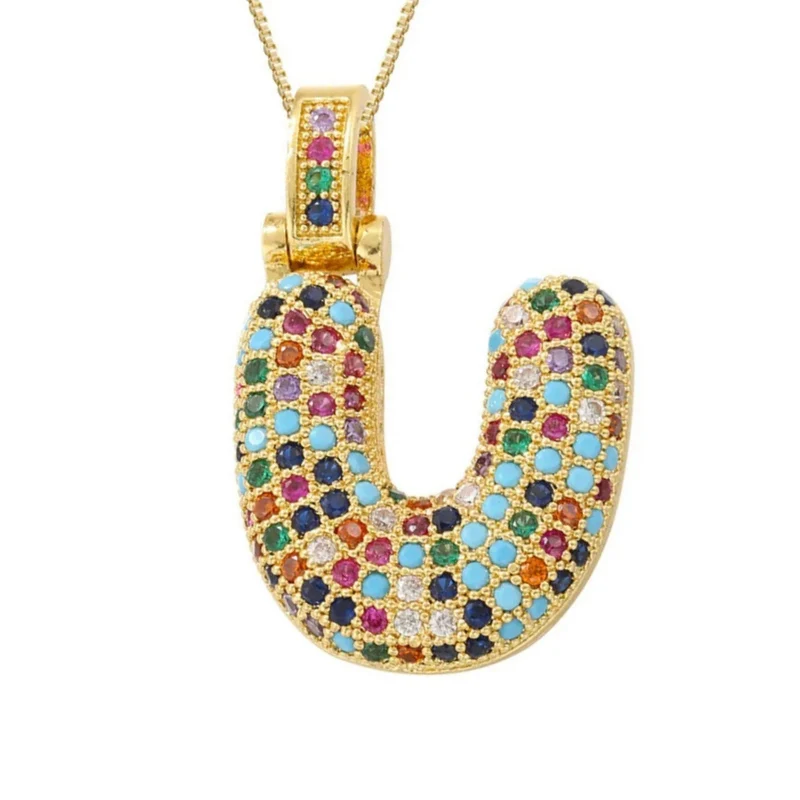Collier Lettre Bubble Couleur