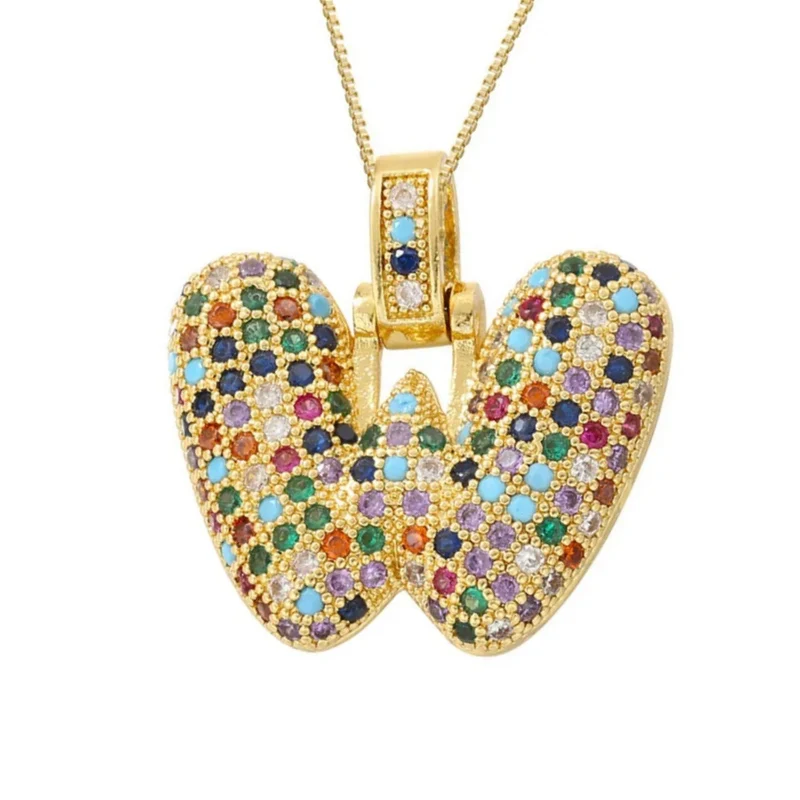 Collier Lettre Bubble Couleur