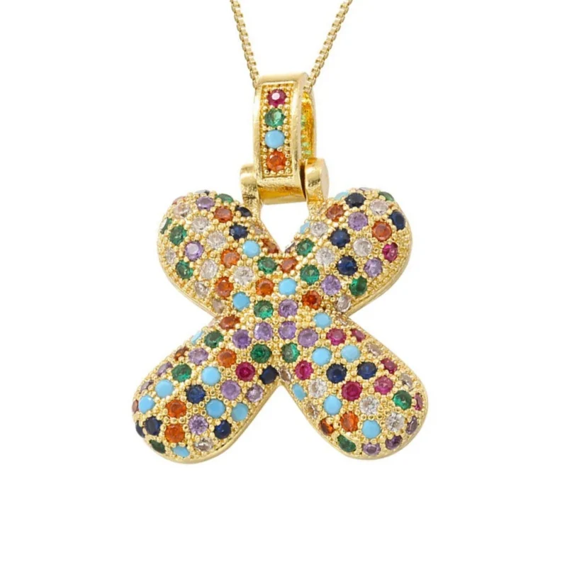 Collier Lettre Bubble Couleur