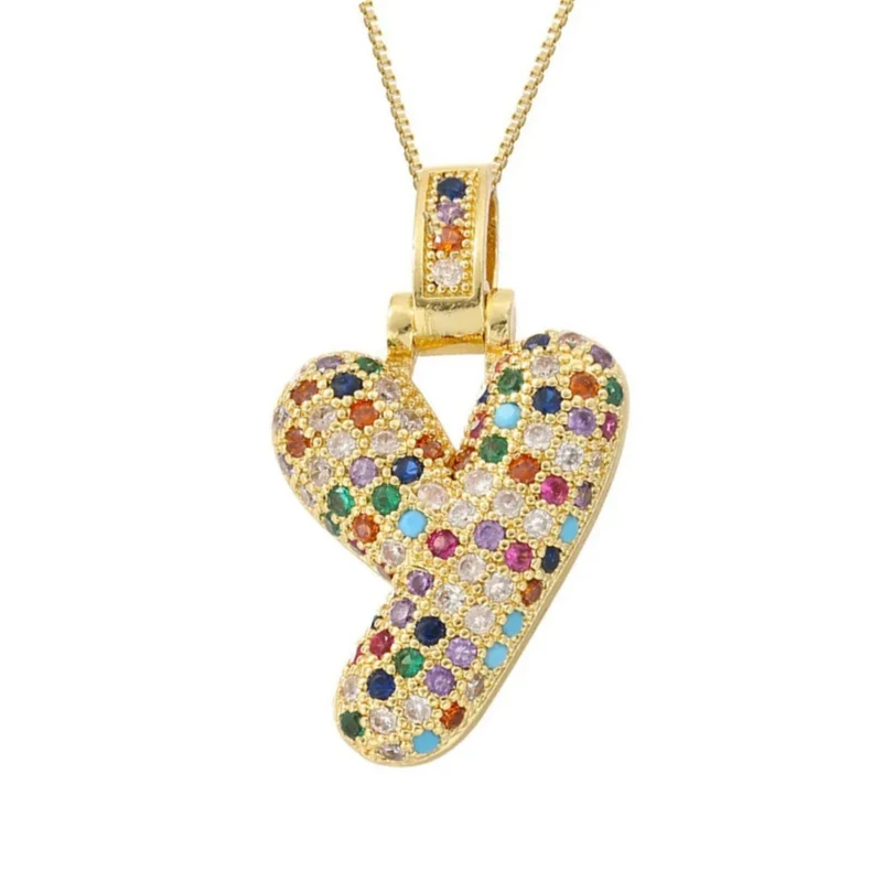 Collier Lettre Bubble Couleur