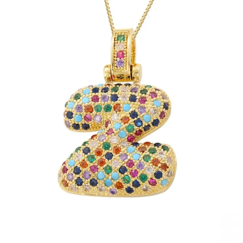 Collier Lettre Bubble Couleur