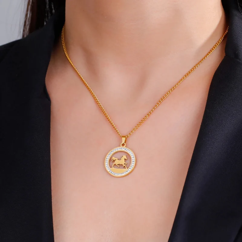 Collier Cheval Strass