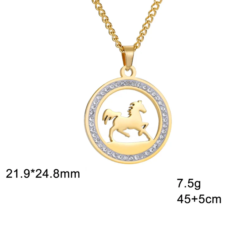 Collier Cheval Strass