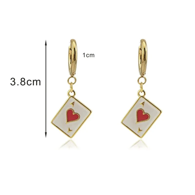 Boucles d'Oreilles Carte As de Cœur