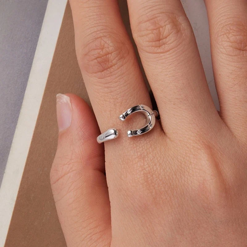 Bague Fer à Cheval Étoile
