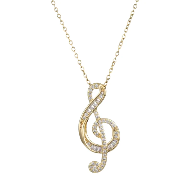 Collier Clé de Sol Strass