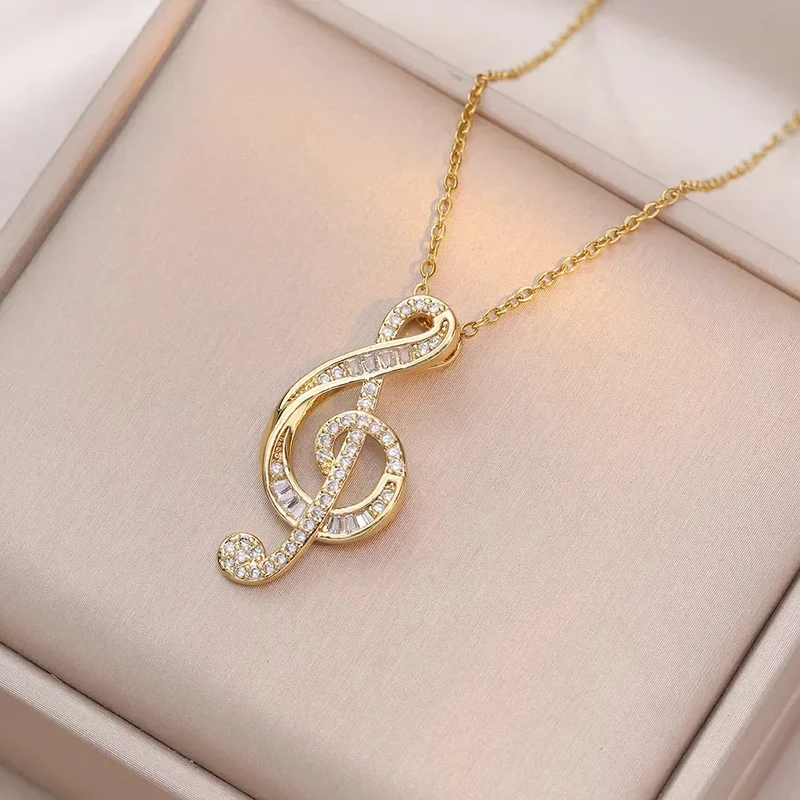 Collier Clé de Sol Strass