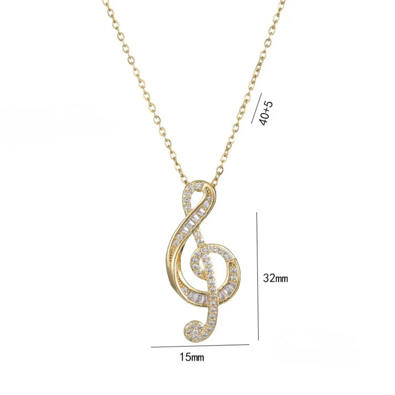 Collier Clé de Sol Strass