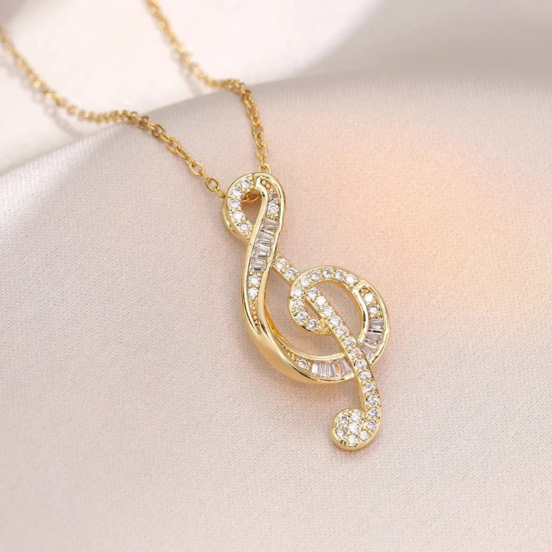 Collier Clé de Sol Strass