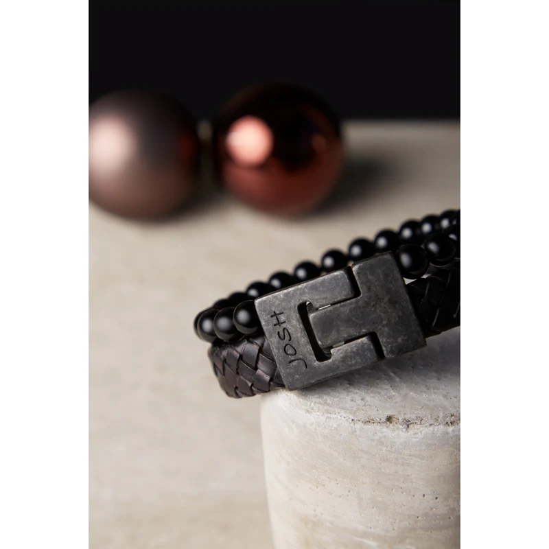 Josh Bracelet Noir 24966-BRA-VB/BLACK/L