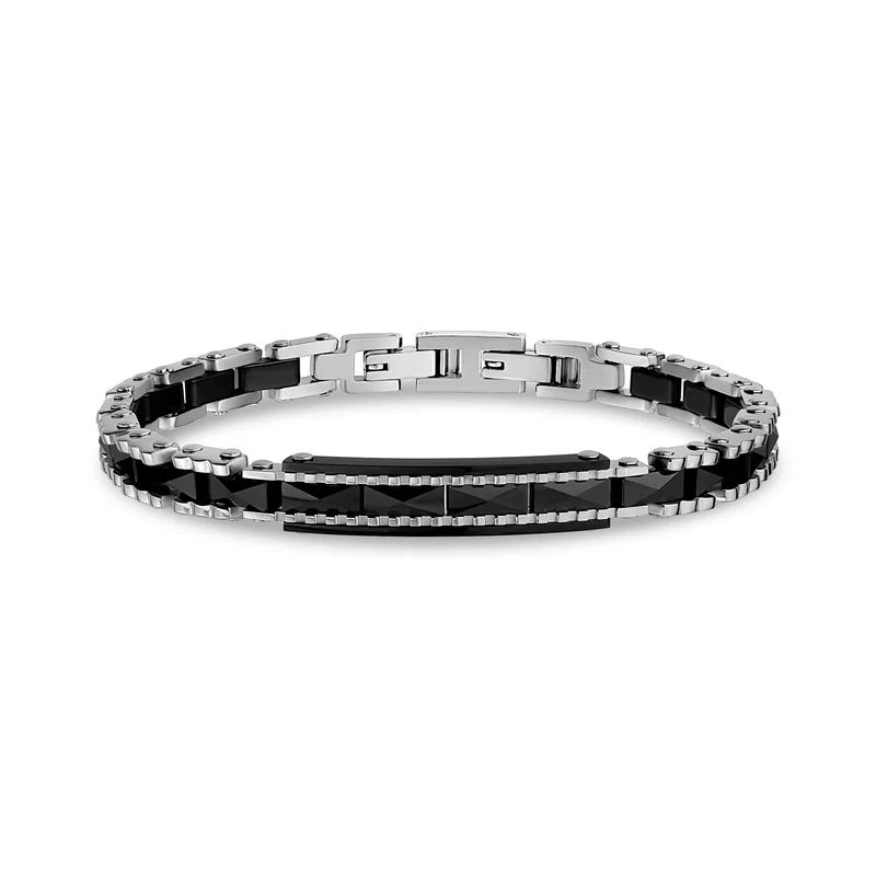 Bracelet noir à facettes