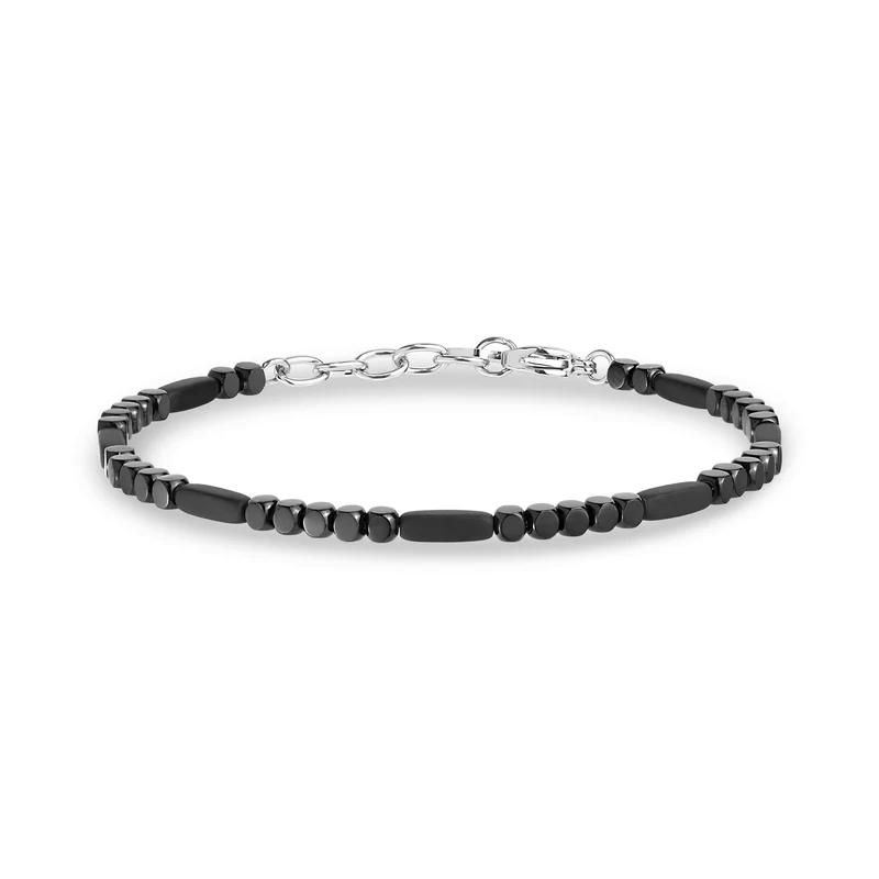 Bracelet en mosaïque de perles noires