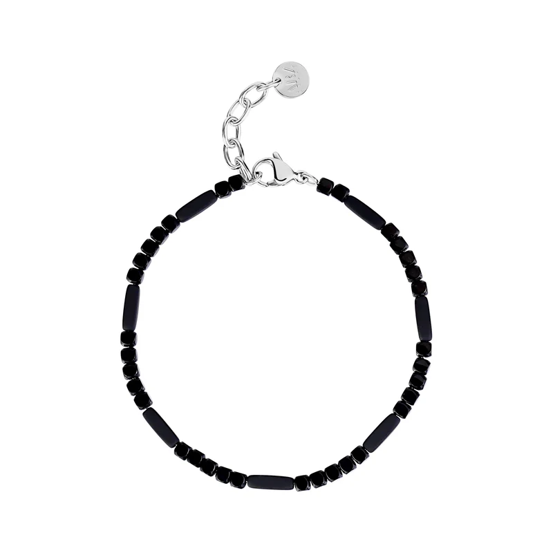 Bracelet en mosaïque de perles noires