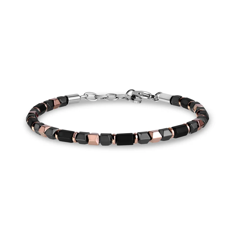 Bracelet géométrique Noir Rose