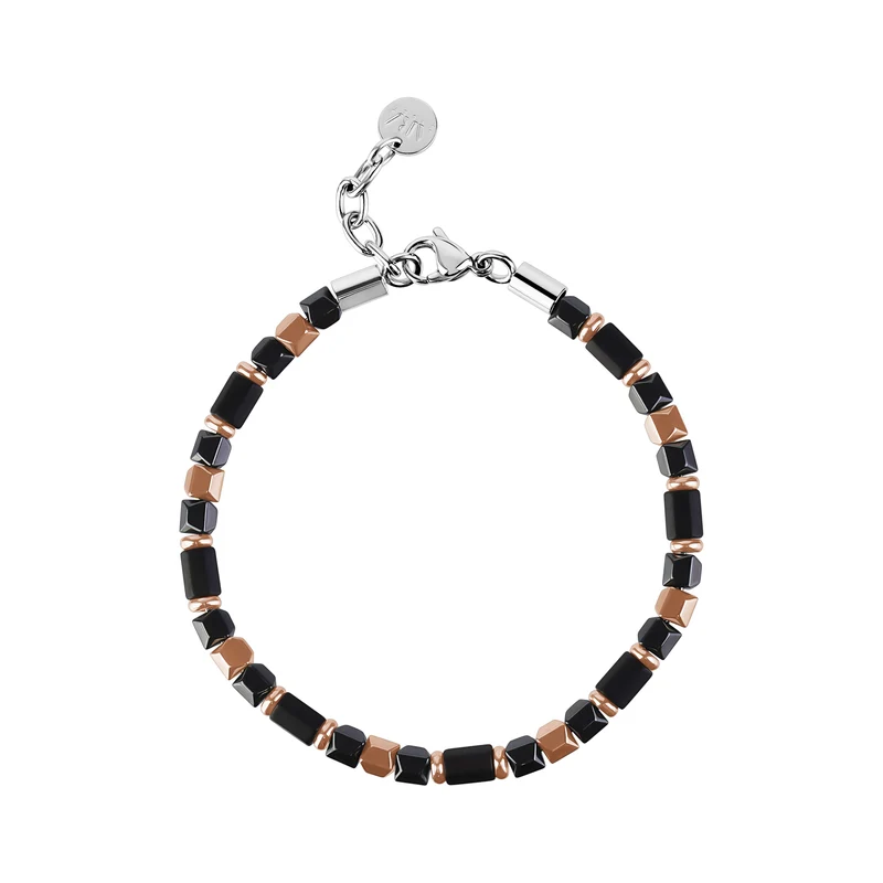 Bracelet géométrique Noir Rose