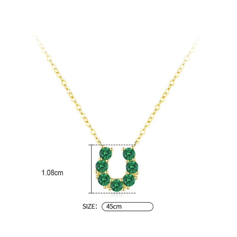 Collier Fer à Cheval Or Diamants Verts